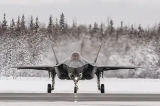 Fighter in winter background