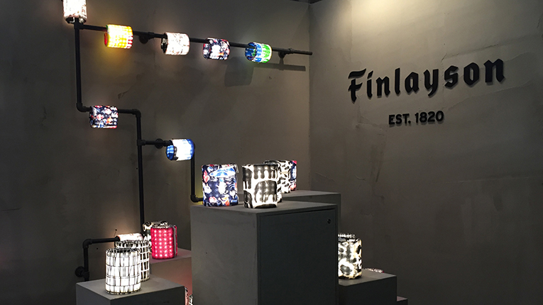 Flexbright flexible LED foil lamps at Finlayson's exhibition stand