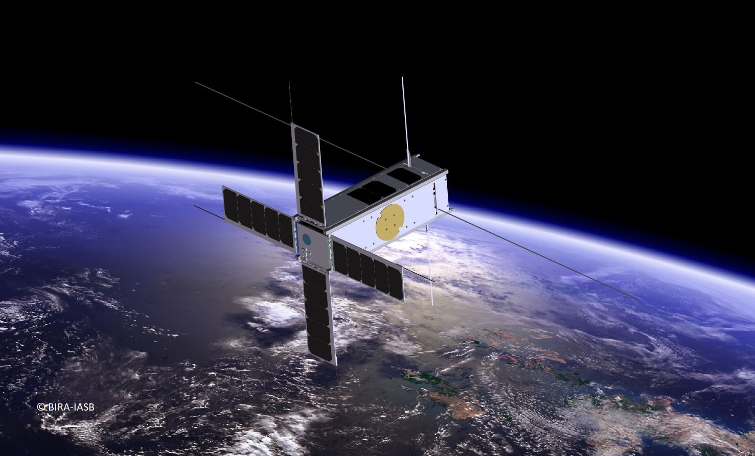 Picasso nanosatellite against earth by BIRA-IASB.jpg Nanosatelliitti, jonka taustalla maapallo