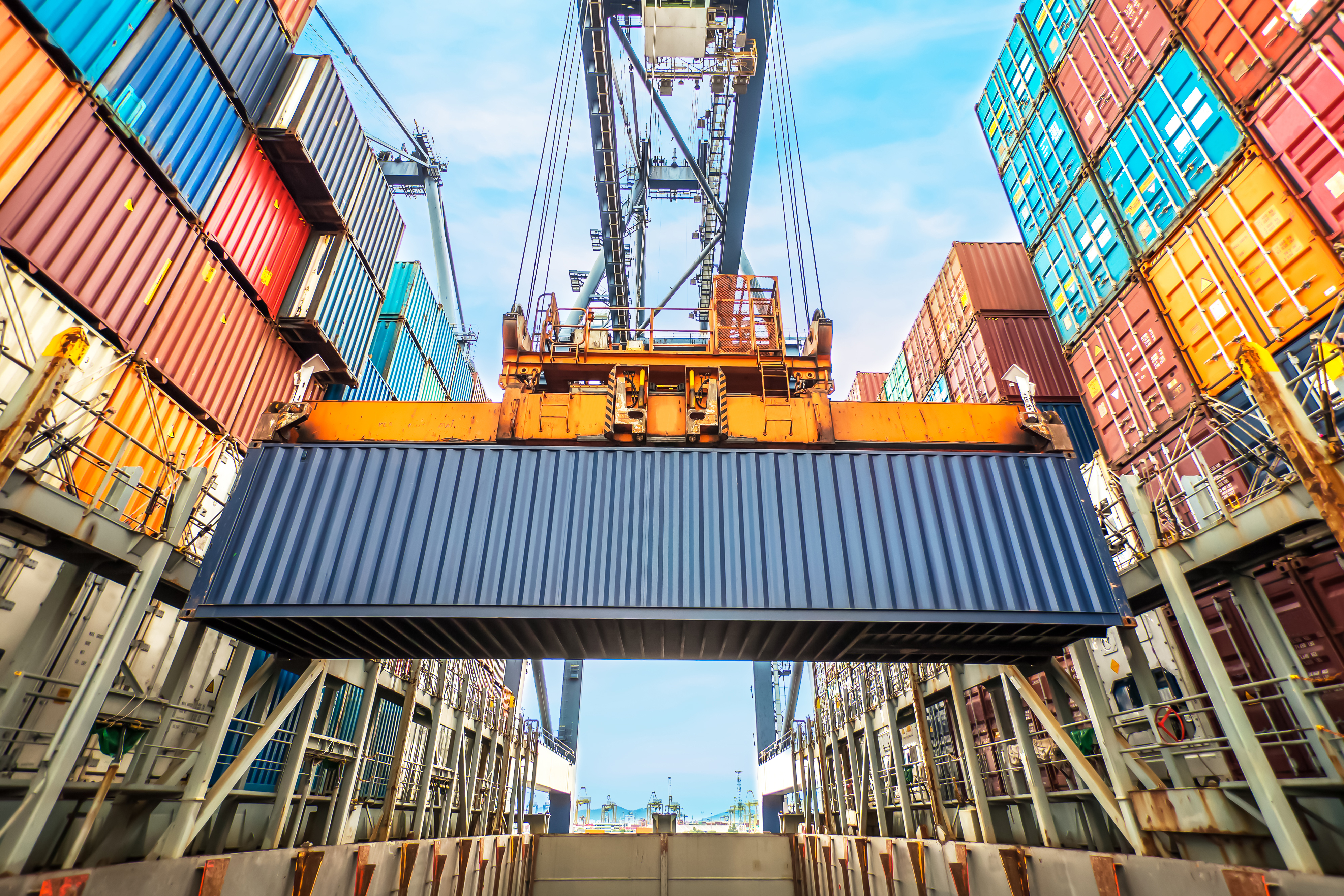 Industrial crane at the port