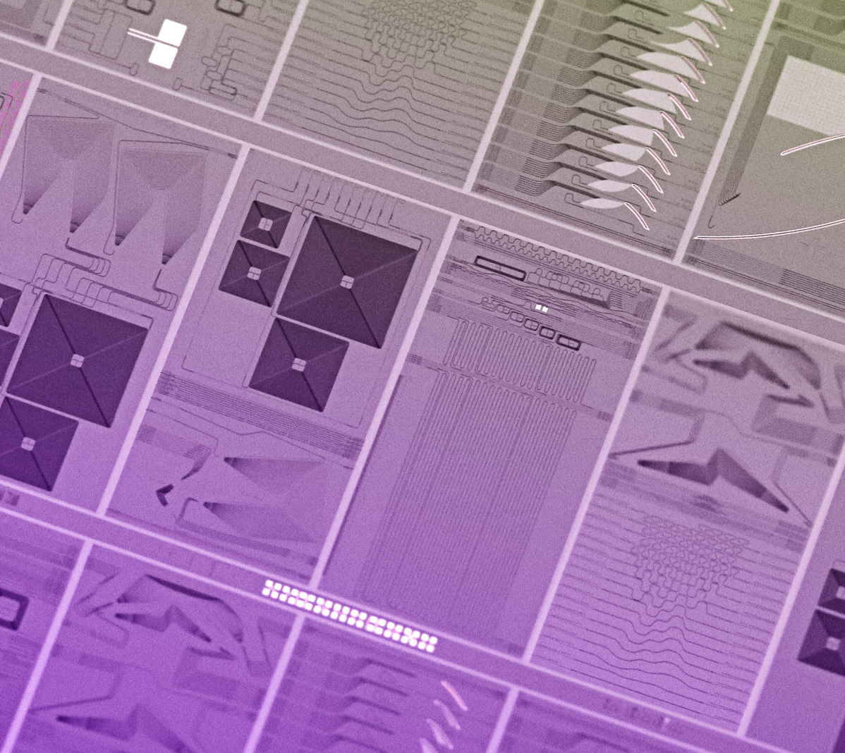 Close up of silicon photonics