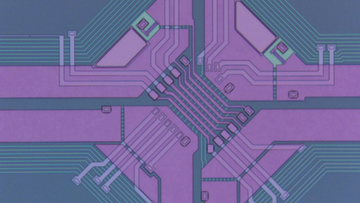 Close up of superconductive device