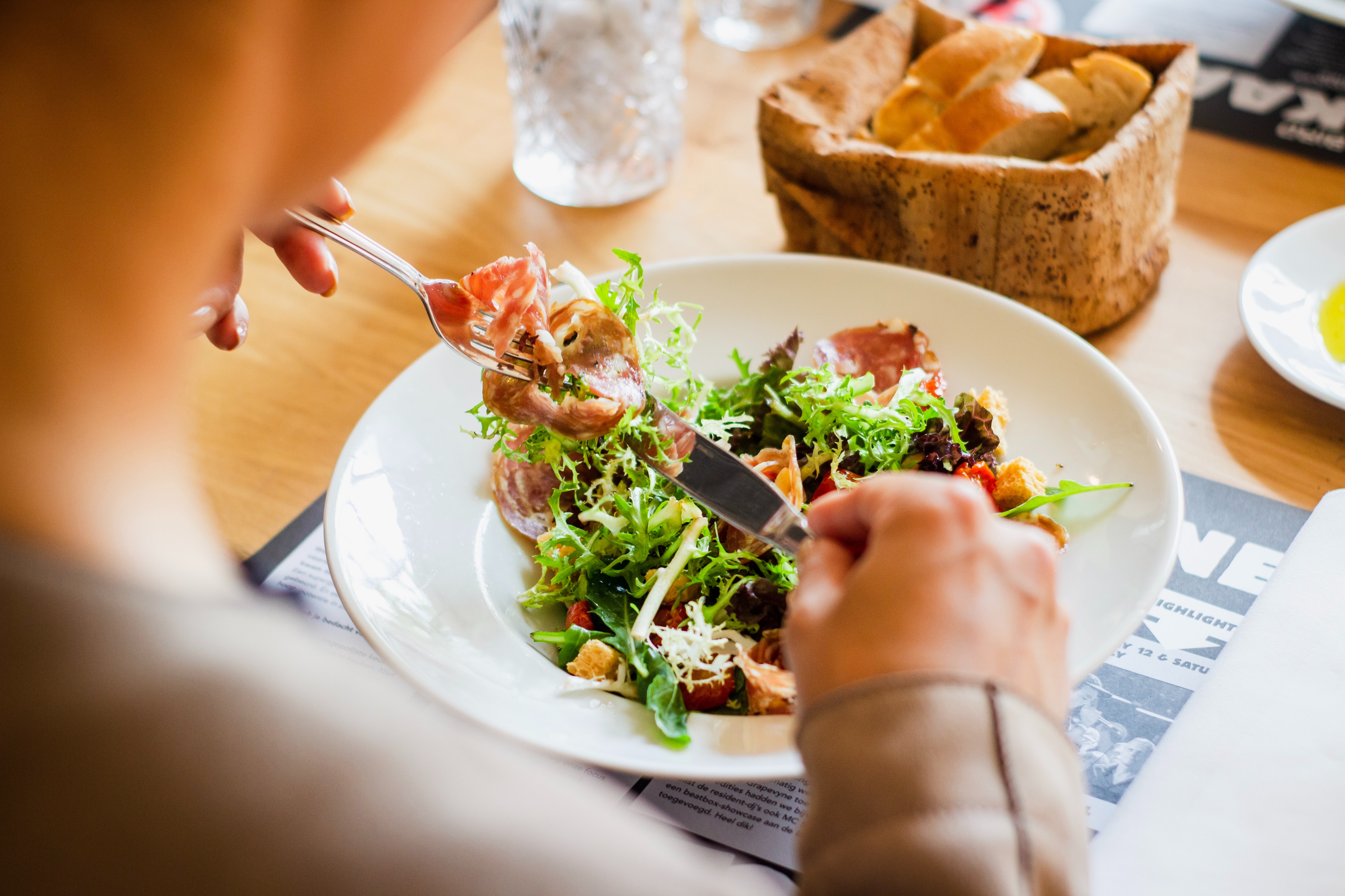 Person eating food