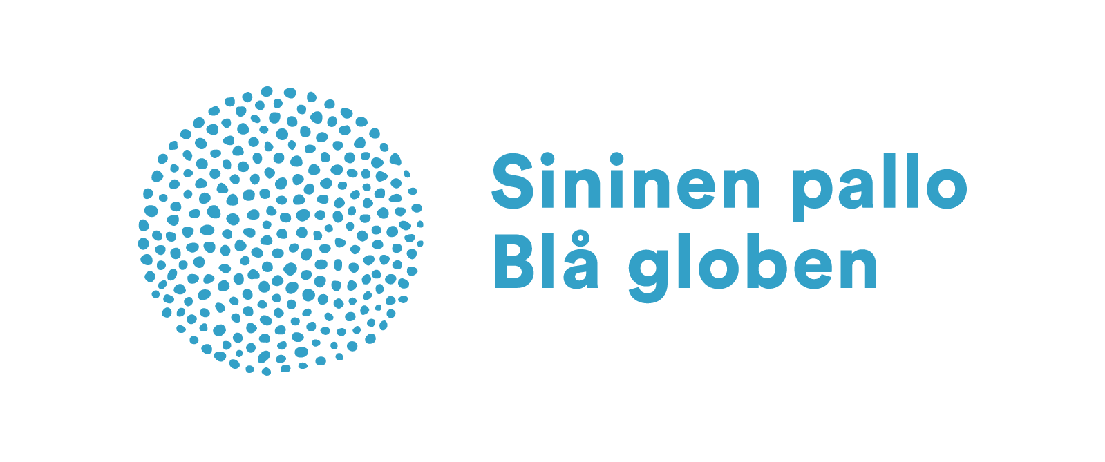 Sininen pallo Blå globen logo