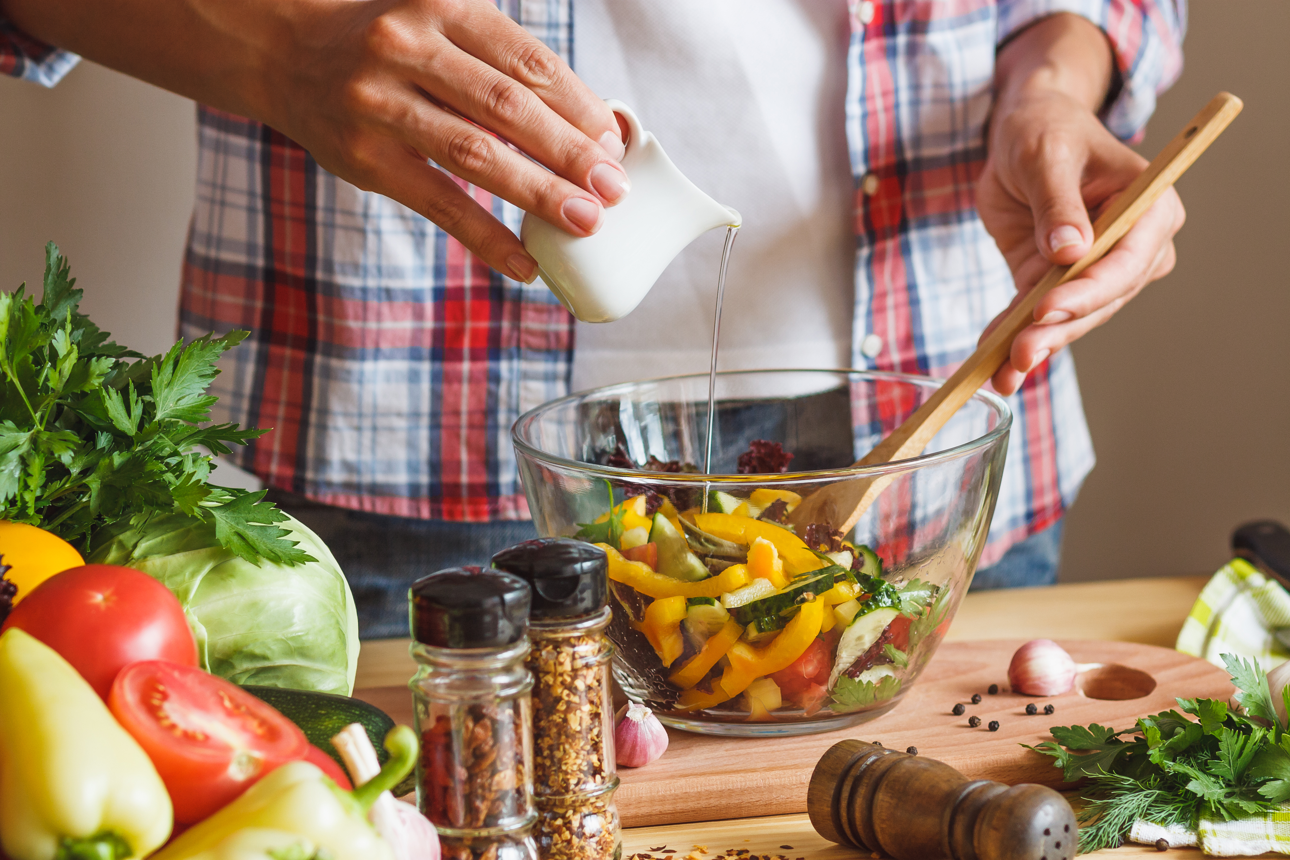 Person making a salad
