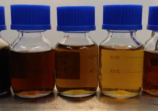 Samples of upgraded bio oils produced at VTT