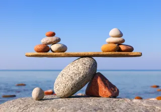 stones arranged in balance