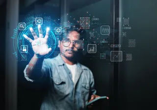 man using an AI interface