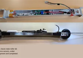 Force sensorequipped classicstyle roller ski