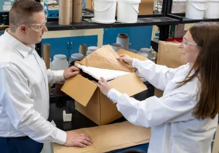 Researchers showing new biobased foam packaging product