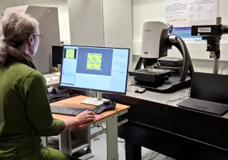 Person working with profilometer