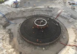 concreting a wind turbine foundation