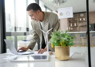 Person with computer