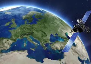 Aerialviewofearthandsatellite