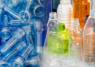 pet bottles and preforms in different colours