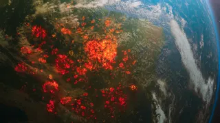 Aerial image of Forest fires in the Amazon