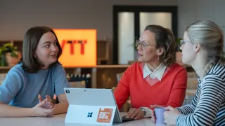 Team working at VTT office