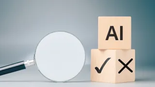 two buildingblocks with AI and ok mark