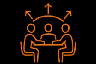 Illustration of people sitting at a conference table