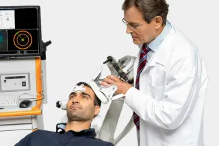 A man in brain stimulation