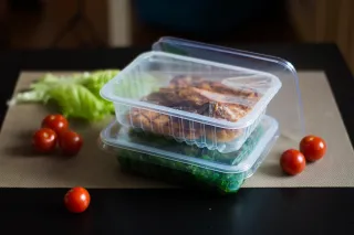 Food in plastic packaging