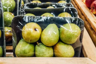 Fruits in plastic packaging