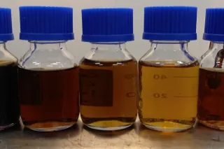 Samples of upgraded bio oils produced at VTT