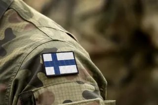 finnish flag on military uniform