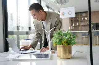 Person with computer