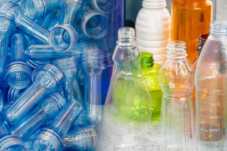 pet bottles and preforms in different colours