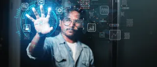 man using an AI interface