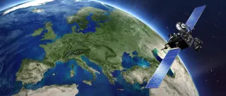 Aerialviewofearthandsatellite