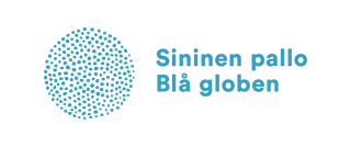 Sininen pallo Blå globen logo