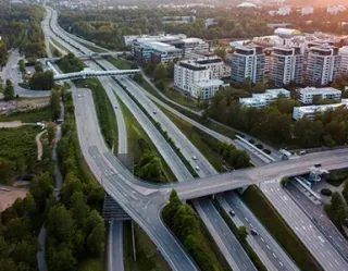 aerial of motorway in Espoo