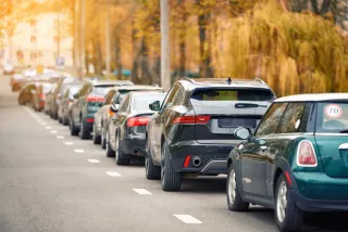 cars parked in an organised manner