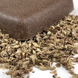 closeup of granulous material on spent grains