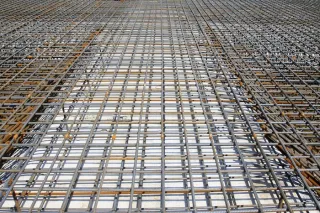steel bar framework of a building