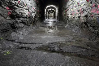 onkalo tunnel with water on the floor